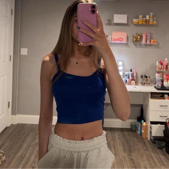Blue Cropped Tank - Picture 1 of 3